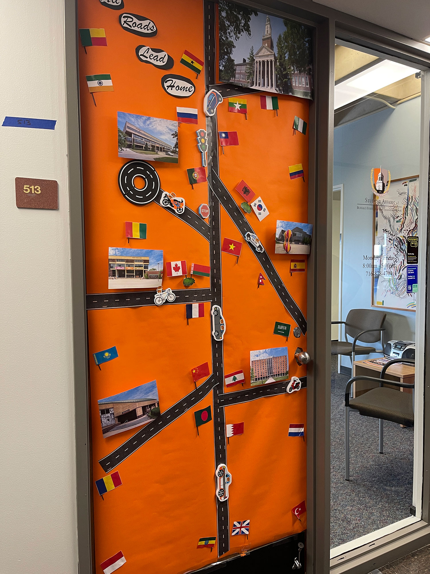 Student Affairs decorated door
